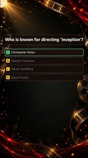 Cinema Quiz | Who is known for directing 'Inception'?