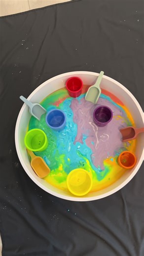 Sensory Rainbow Oobleck Activity for Kids