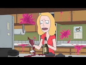 Rick and Morty - Beth sloshes wine
