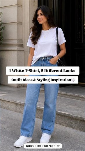 1 white tshirt 5 styling ideas 💡 #styleinspo #fashionstyle #womenfashion #aesthetic #StreetStyle