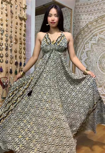 Open Back Boho Summer Maxi Dress for Effortless Style