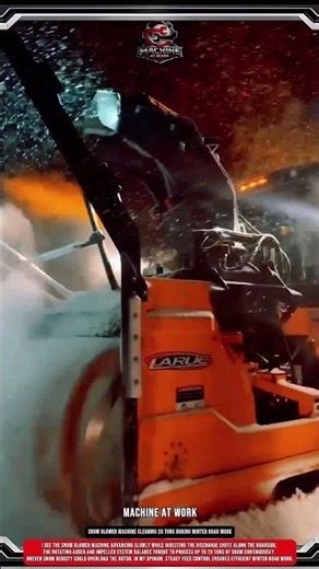 Snow Blower machine Clearing 20 tons During Winter Road Work