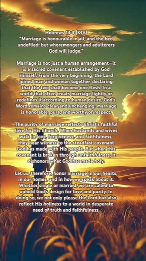 God’s Design for Marriage: Keeping the Covenant Pure — Hebrews 13:4 Devotional