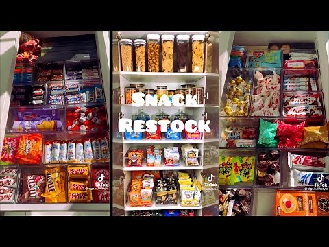 20 minutes of Random Restocking | Snack Restock and organizing Asmr | TikTok satisfying