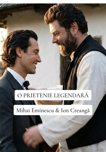 Iași, Țicău, 1878. Aceasta este imaginea celei mai frumoase prietenii din istoria noastră: „Luceafărul” și „Bădița” Ion, surprinși împreună la Bojdeucă. Contrastul dintre cei doi este frapant și autentic: Creangă, înalt, solid, domină pridvorul cu râsul său sănătos, în timp ce Eminescu, cu statura sa fină de 1,70 m, îl privește de jos, din curte, lăsând pentru o clipă deoparte melancolia sa legendară. Sunt două lumi care se întâlnesc pe câțiva metri pătrați de pământ bătătorit, două minți sclipi