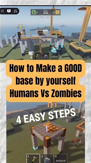 How to make a GOOD base in Humans VS Zombies #robloxshorts