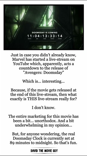 Marvel live-streams a Doomsday clock