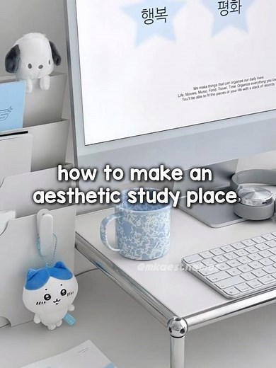 How to make an aesthetic study place ✨️ #aesthetic #school #study