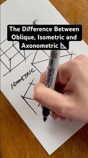 The Difference Between Oblique, Isometric and Axonometric 📐 #art #drawing #artist #pencildrawing