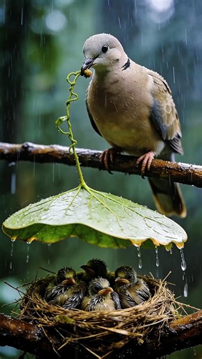 The cold rain fell like a tapestry, turning the tree branches into wet, black lines.