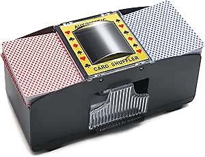 Automatic Card Shuffler of Playing Card, UNO, Texas Hold'em, Poker, Home Card Games, Blackjack, Battery Operated Electric Poker Shuffling Machine (1-2 Deck)