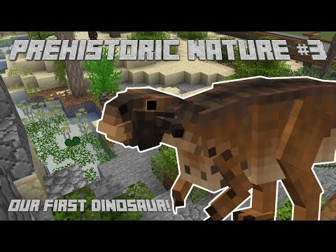 Our first dinosaur! | Minecraft Prehistoric Nature Mod #3