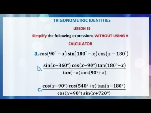 Simplify trigonometric expressions| Reduction formulae| Core functions| Grade 12 CAPS maths