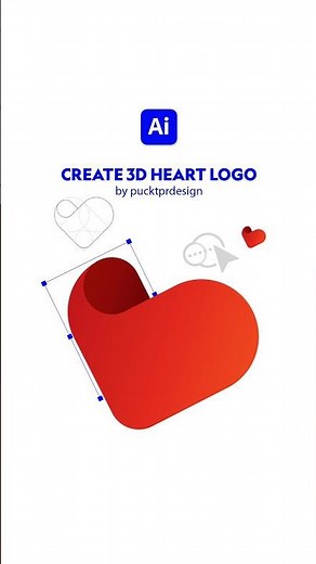 Adobe Illustrator Tips 2025 – Create 3D Heart Logo Like a PRO