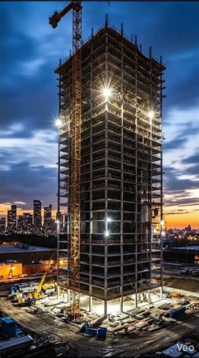 glass skyscraper construction timelapse #shorts #timelapse #ai #skyscraperconstruction