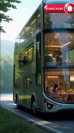 “Futuristic Double-Decker Luxury Motorhome | Smart Glass RV with Modern Living Spaces”