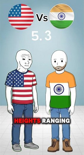 The Height Battle: Who Actually Wins? 🌍 #shorts #facts #animation #height