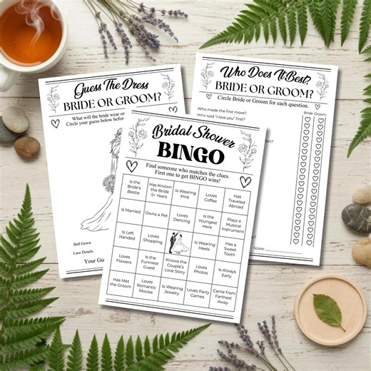 Bridal Shower Bingo Game Template | Printable & Editable Bridal Shower Guest Game | Instant Download - Etsy
