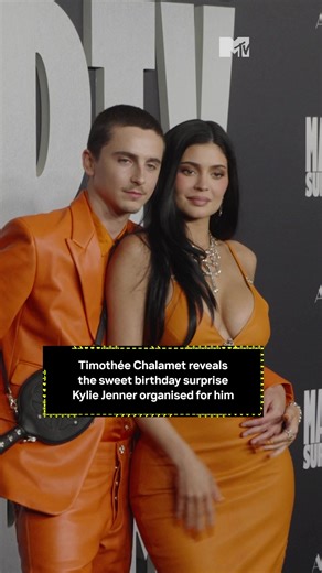 Kylie Jenner came up with the sweetest birthday surprise for Timothée Chalamet, organising a private cinema screening of Interstellar 🥹❤️ #kyliejenner #timotheechalamet #mtvceleb