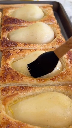 Poached Pear Puff Pastries #easyrecipe