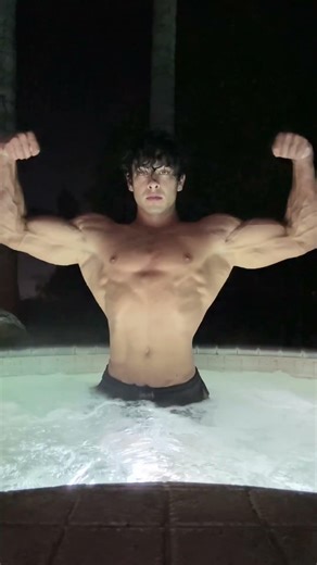 Handsome Muscular Man FLEXES by the Pool at Evening– Insane Physique - Michael #aesthetic #fitness
