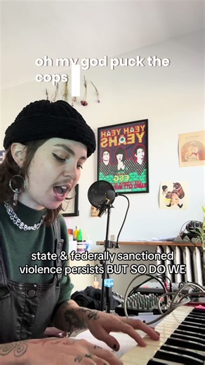song is Vagabond by 26 BATS! wrote this a long time ago and its still relevant bcuz state & federally sanctioned violence persists BUT SO DO WE 🏴‍☠️and thought i could share the catharsis #mplsmusic #keyboard #nonbinarytiktok #abolishice #fyp