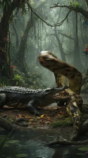 Crocodile Faces Off Against Giant Python in the Jungle | Epic Wildlife Battle