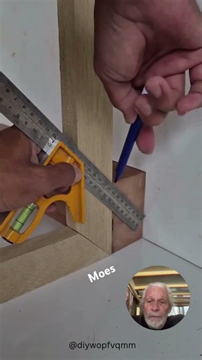 Precise angle cuts in tight corners every time #diy #tips #woodworking (BCi reaction)