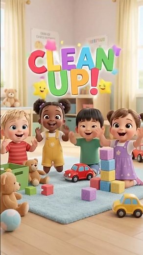 🧸Clean Up Song for Kids | Toys Away | toddler songs #KidsSongs #ToddlerLearning #GoodHabits #shorts
