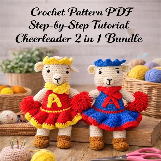 Cheerleader Plush Crochet Pattern PDF | Amigurumi Cheerleader Doll Pattern | Easy Digital Download - Etsy
