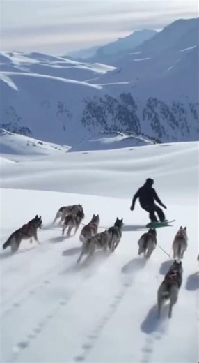 Snowboarding With Huskies Is Crazy Fun