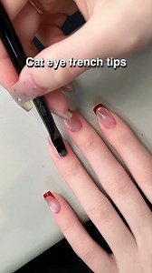 1.1M views · 10K reactions | Cat eye french tips ✨ Red or black — which one’s your vibe?  | NailSala | Facebook