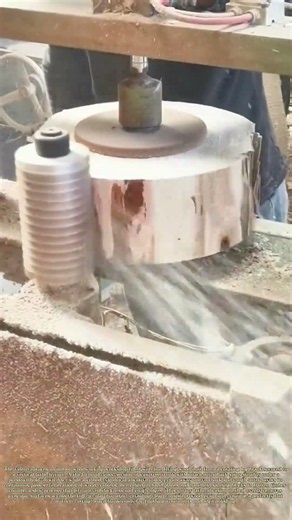 Turning Logs: Lathe Shapes Rough Timber Slab Into Smooth Wooden Cutting Board