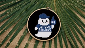 Baseball Cross Stitch Pattern. Boo Jays Ghost. Sports Blue Jays Hand Embroidery. Easy Beginner Stitch PDF Pattern. Halloween Stitch Gift - Etsy