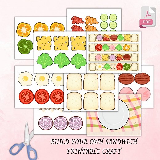 Build Your Own Sandwich Preschool Printable, Make a Sandwich Preschool Activity, Paper Cut Out DIY Busy Book Activity, Pretend Play - Etsy