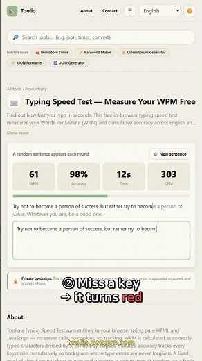 typing test — check your WPM and accuracy #Shorts #typingtest #typingspeedtest #wordsperminute