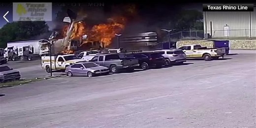 Plane seen exploding after crashing into semitruck; both passengers killed