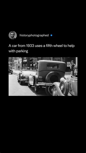 The 1933 Packard self-parking car prototype featured an innovative fifth-wheel mechanism invented by Brooks Walker that allowed the vehicle's rear end to be lifted and slid sideways into a parking spot. While effectively demonstrated, this clever hydraulic system never saw mass production due to high costs and mechanical complexity. | History In Pictures