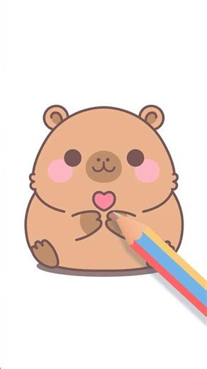 How to Draw a Cute Capybara #easydrawing