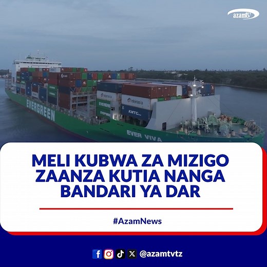 Meli kubwa ya mizigo ya EverGreen yenye uwezo wa kubeba kontena zaidi ya 4000 imetia nanga katika Bandari ya Dar es Salaam ikiwa na shehena ya mizigo mbalimbali. Ujio wa meli hiyo kwa mujibu wa Mamlaka ya Usimamizi wa Bandari Tanzania (TPA), inatokana na uwekezaji mkubwa na maboresho mbalimbali ya kiutendaji na utoaji huduma yaliyofanyika katika bandari hiyo. Meneja wa Zimamoto na Usalama wa TPA, Mussa Biboze amesema maboresho hayo ya bandari yameongeza ufanisi wa kiutendaji na hivyo kuvutia kam