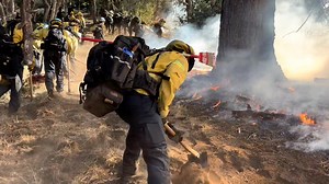 CAL FIRE Amador-El Dorado Unit's Tahoe Meyers Crews working to create fuel breaks on the #EatonFire in Los Angeles County. CAL FIRE AEU has deployed multiple strike teams of engines, crews, and dozers to assist with both the #EatonFire and #PalisadesFire. A huge thank you to all the brave men and women from across California (and beyond!) battling these fires. The unwavering commitment, tireless efforts, and teamwork are noticed and appreciated. Keep fighting the good fight! | CAL FIRE Amador-El