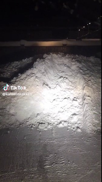 Beautiful Nighttime Snow Scene in Outdoor Setting