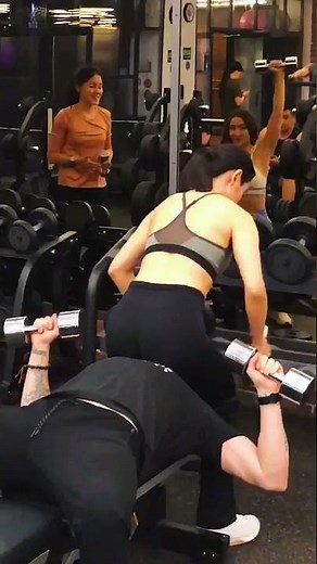 She sits on his face by mistake😂 funny moment #shorts#gym#motivation#fitness#workout#status#trending