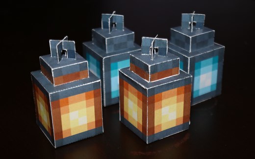 我的世界原创纸模型01：灯笼4合1