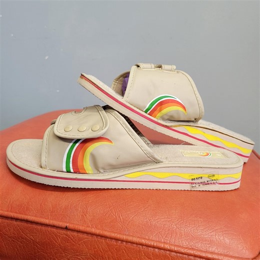 Vtg 70s DISPLAY SHOES Rainbow Sandals, Vintage Size 6 Summer Shoes for Display - Etsy