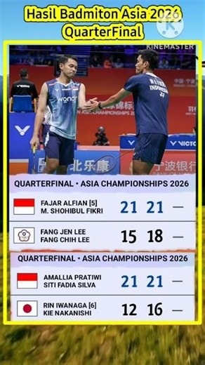 Hasil Badminton Asia Championship 2026 Fajar / Fikri menang dan lolos le semifinal #bulutangkis