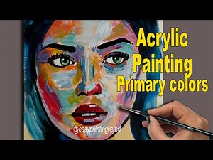 How to paint with PRIMARY COLORS | Acrylic Painting | Color Mixing | Abstract