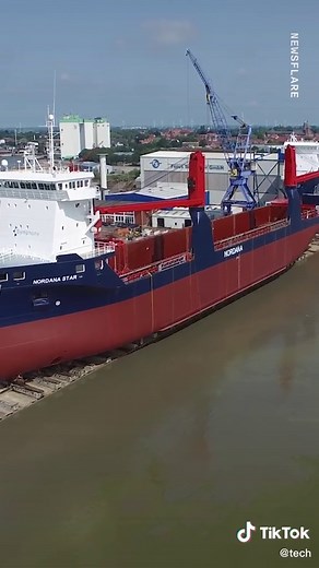 Spectacular Ship Launches into Water