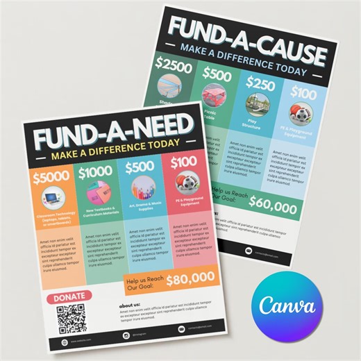 Editable Fund-a-need Flyer | Auction Fundraiser Template (digital Download) - Etsy