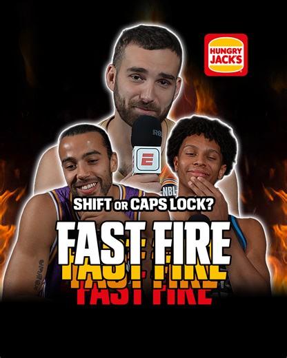 ESPN Aus / NZ on Instagram: "Do NBL players use Shift + the Letter, or Caps Lock on, the letter, Caps Lock off? These are the important questions. It's time for FAST FIRE! Presented by @hungryjacksau 🏀"